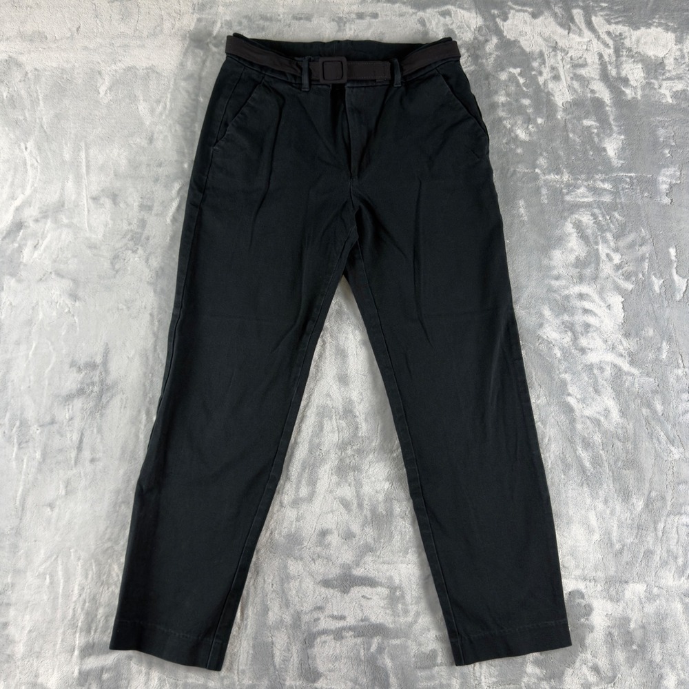 Gap Womens Black Belted Chino Pants Straight Leg Size 6